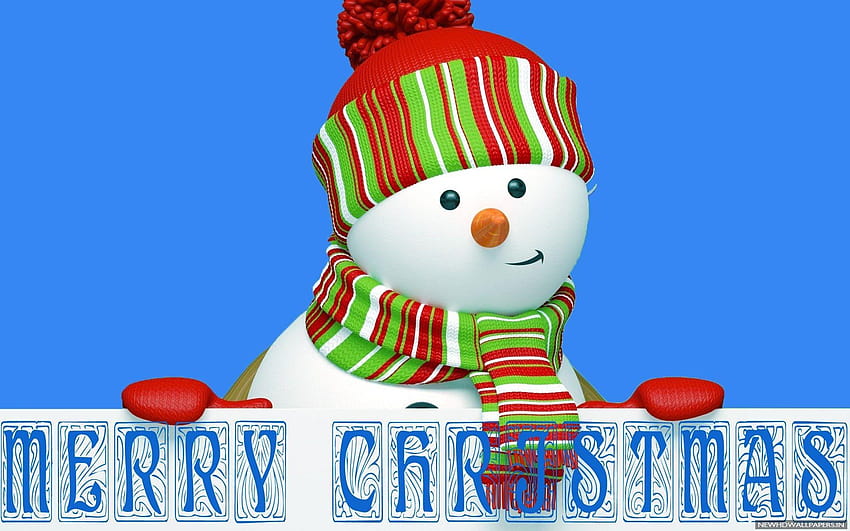 Cute Merry Christmas Snowmen HD wallpaper