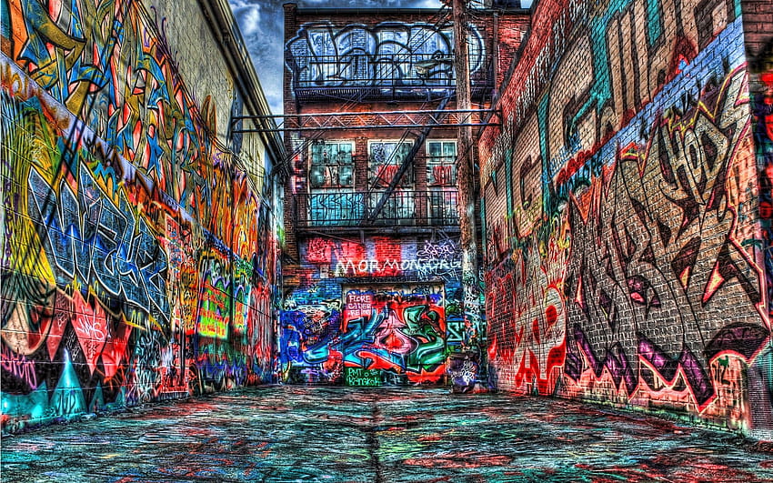 3D Street Art, urban art HD wallpaper