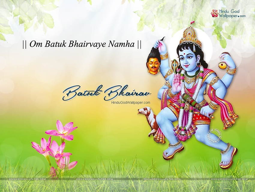 Batuk Bhairav ​​mit Mantra HD-Hintergrundbild