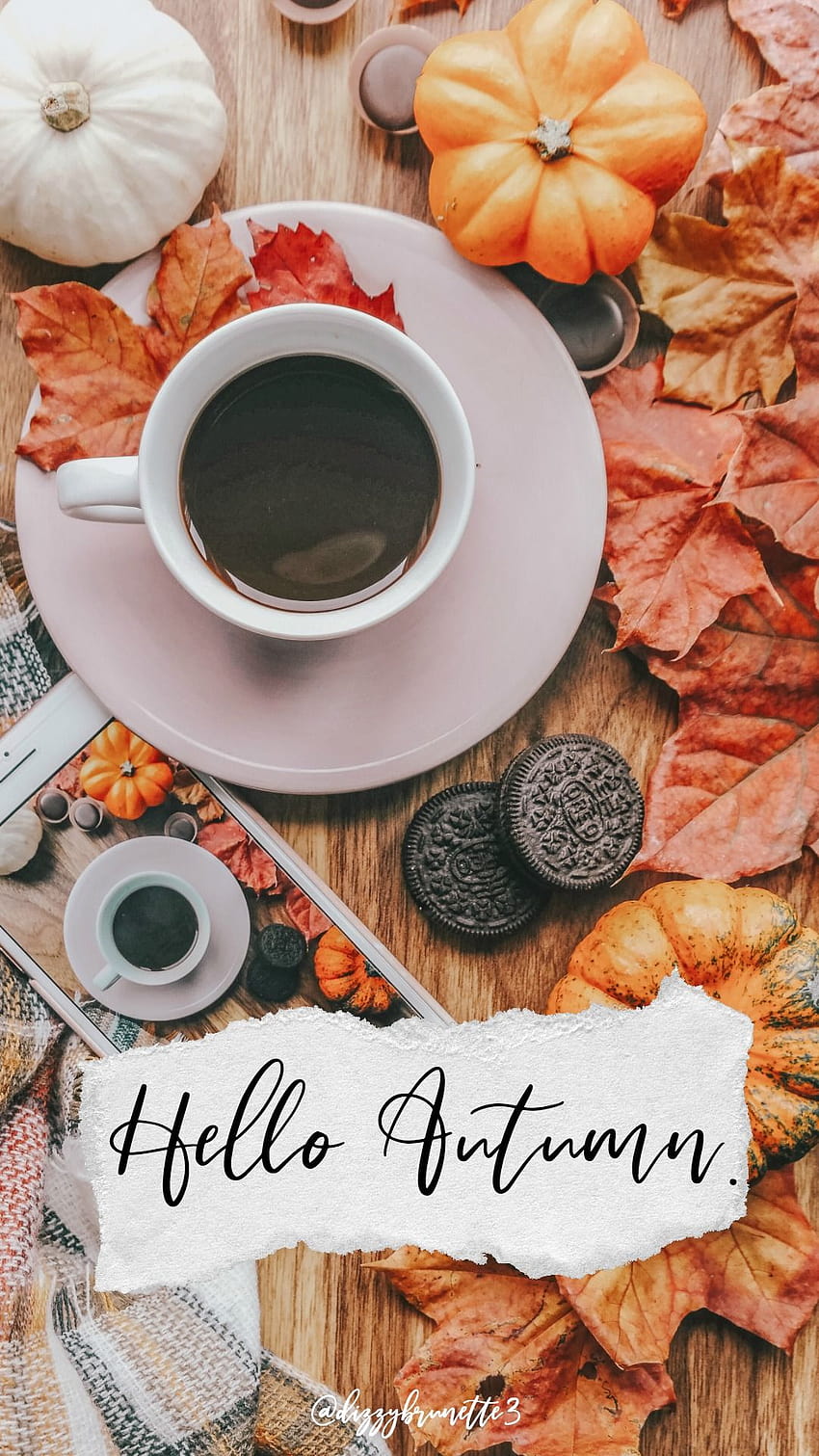 4 niesamowite jesienne tła dla iPhone'a, jesienna kawiarnia Tapeta na telefon HD
