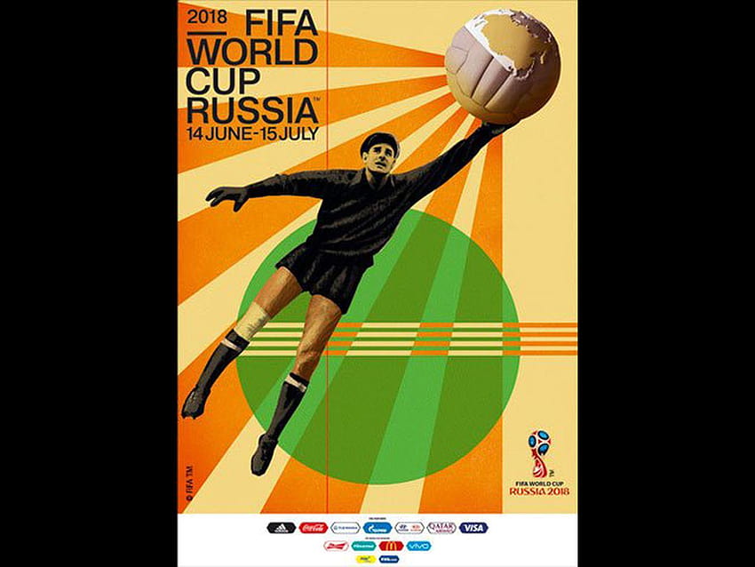 2018 Rusya Dünya Kupası afişi: Lev Yashin'in poster sporcusu HD duvar kağıdı