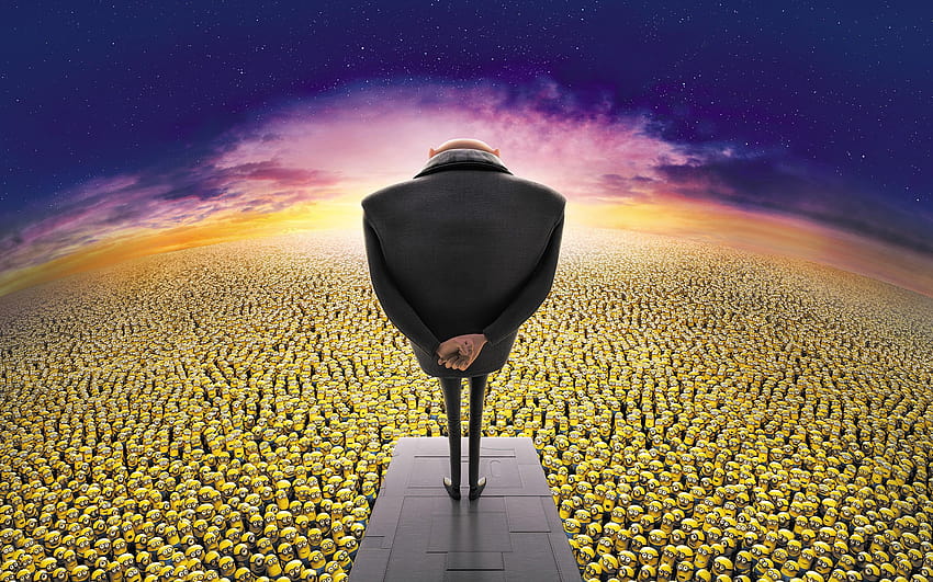 crowd, Despicable Me, Animated Movies, podium, 3D figures HD wallpaper