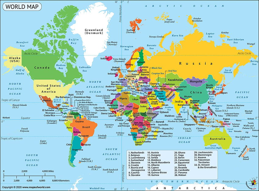 Peta Dunia, Peta Dunia dengan Label Nama Negara Wallpaper HD