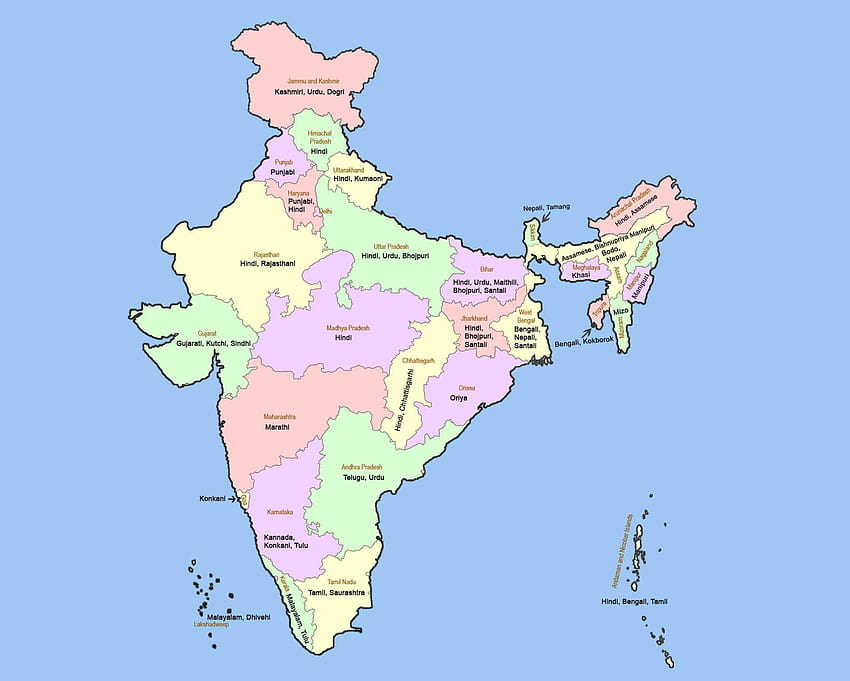 Mappa dell'India, Mappa dell'India, mappa dell'India per dispositivi mobili Sfondo HD