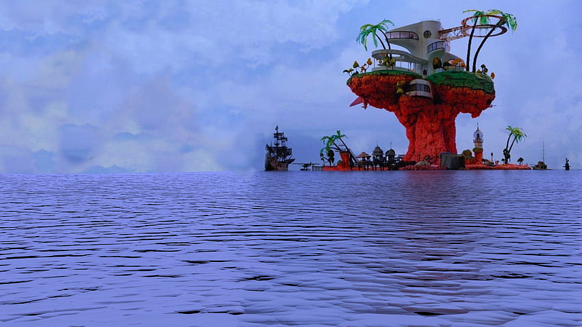 The Plastic Beach water different as a background. This is, gorillaz plastic beach HD wallpaper