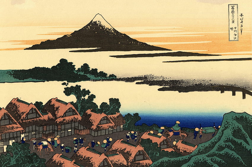 Gravure sur bois japonaise, hokusai Fond d'écran HD