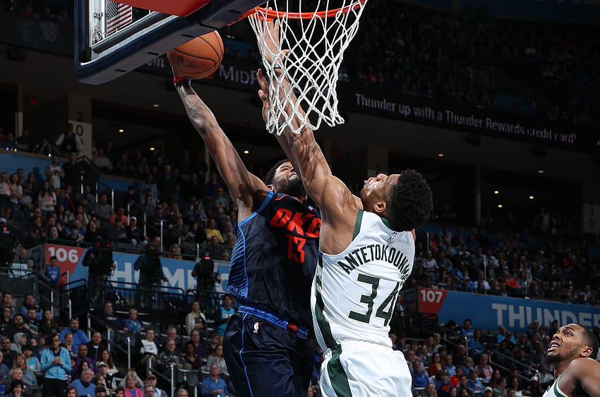 Paul George sent social media into a frenzy after posterizing Giannis, giannis dunk HD wallpaper