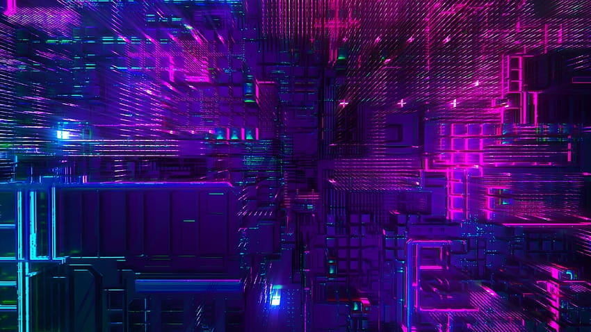 abstrakte digitale Kunst ... Pinterest, rosa und blauer Cyber HD-Hintergrundbild