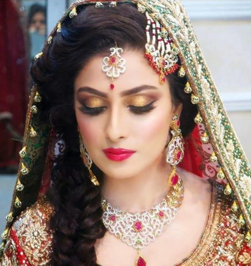 Pakistani Shimmer Bridal Makeup, pakistani bride HD phone wallpaper
