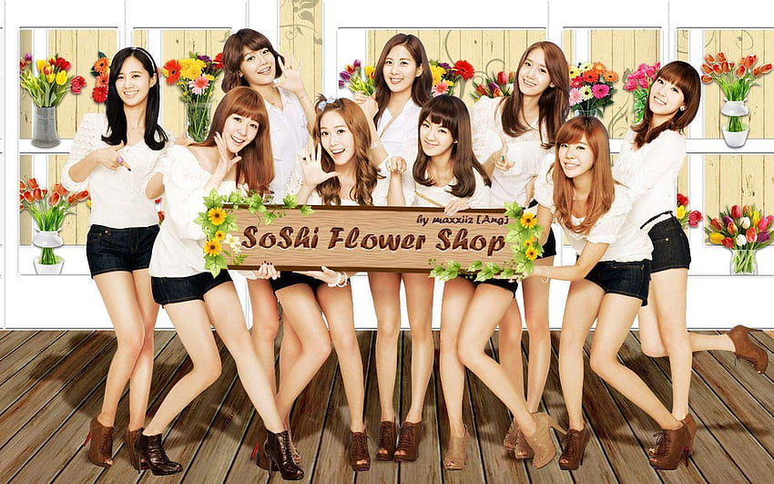 SNSD the Girls Generation in the Soshi Flower Shop HD wallpaper