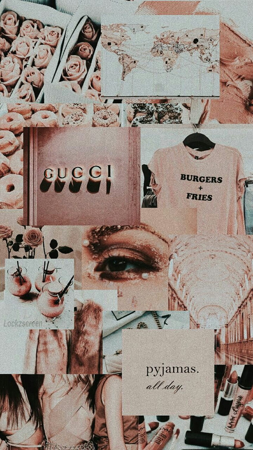 Rose Gold Girly Gucci, collage retro HD phone wallpaper