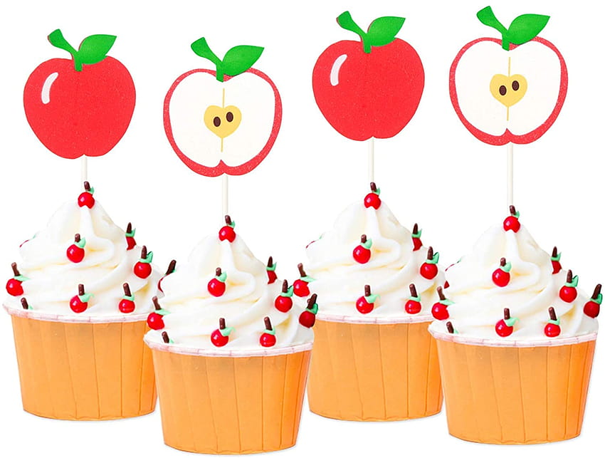LILIPARTY 24 ชิ้น Glitter Apple Cupcake Toppers วันครู Party Cupcake Picks, Apple ฤดูใบไม้ร่วง Birtay Baby Shower Christmas Eve Party อุปกรณ์ตกแต่ง Fall Party Decor: ร้านขายของชำและอาหาร, ฤดูใบไม้ร่วง Cupcake วอลล์เปเปอร์ HD