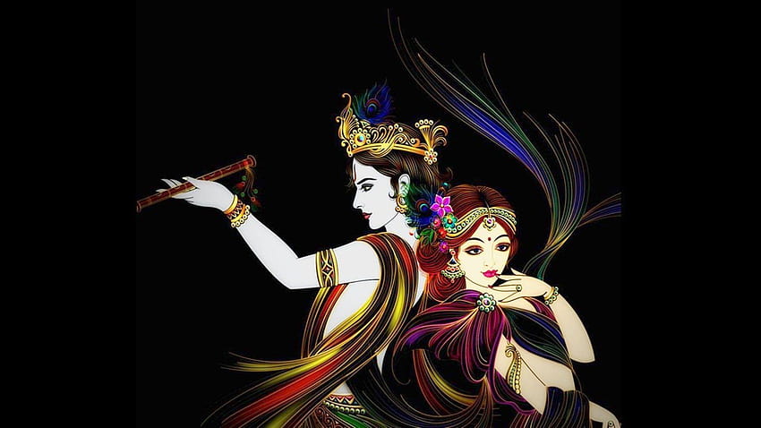 Radha Krishna posted by Christopher Anderson, radha krishna black HD wallpaper