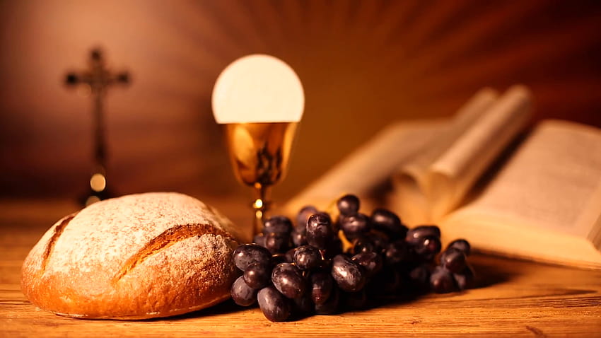 : Holy Communion, bread and wine HD wallpaper