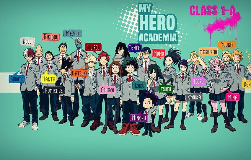 anime, arte, eroi, Boku no Hero Academy, My hero Academy, my hero academia due eroi Sfondo HD