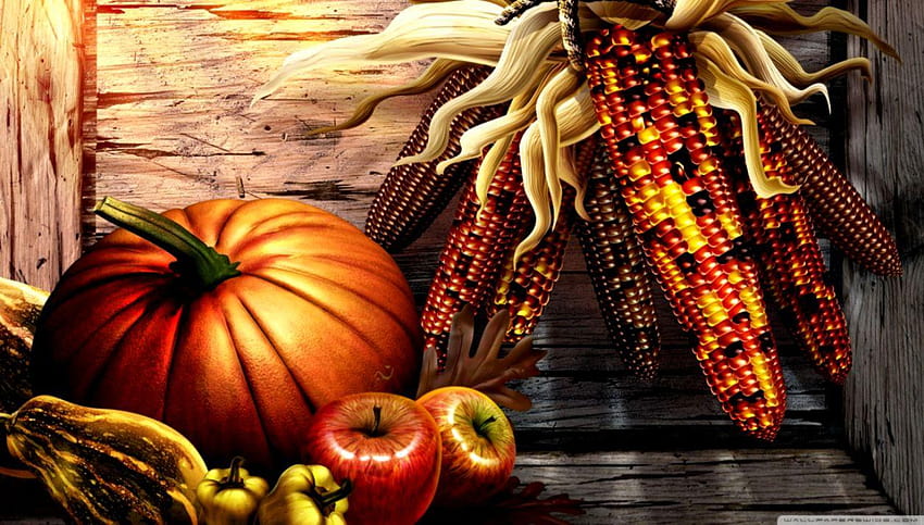 Fall With Pumpkins, pumpkins and basket HD wallpaper