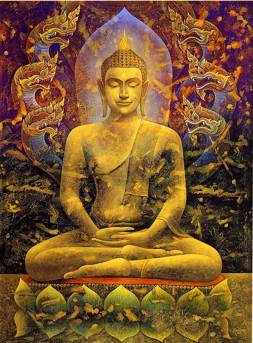 gautam buddha png, buddha paintings HD phone wallpaper