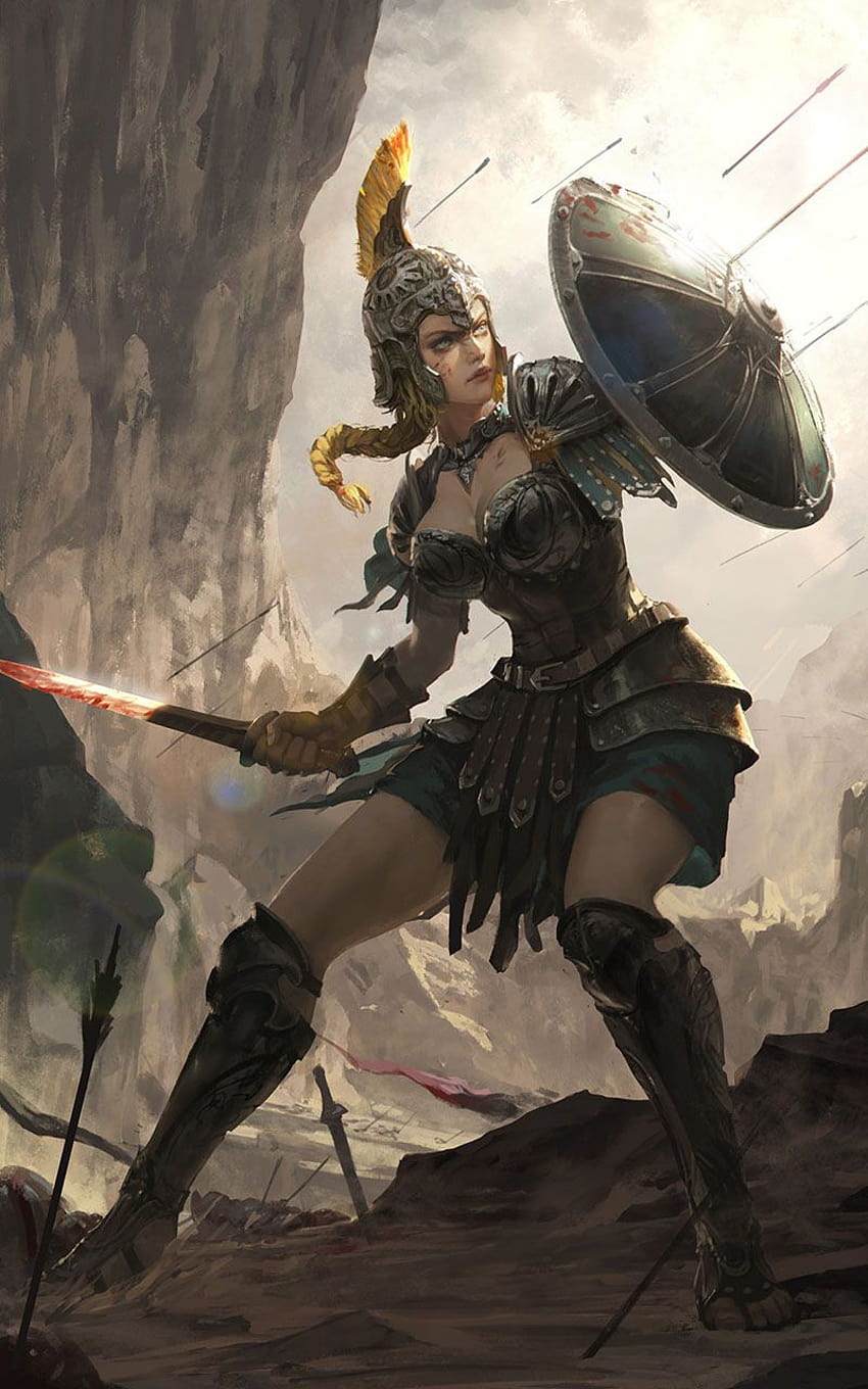 female warrior, medieval woman HD phone wallpaper