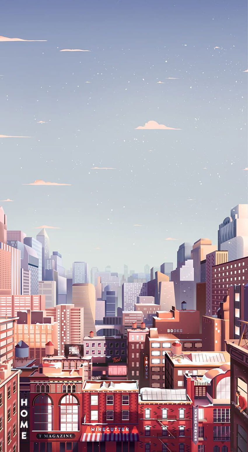 Colorful Inspiration For Gray Days: Illustration And graphy At Their Best, abstract skyline iphone HD phone wallpaper