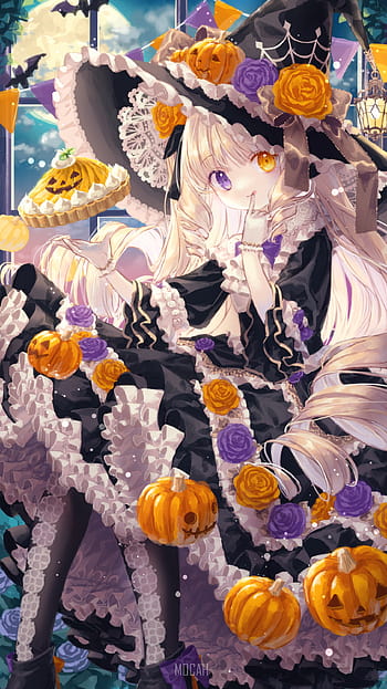 Male and female anime characters wallpaper Halloween witch pumpkin Kimi  ni Todoke HD wallpaper  Wallpaper Flare