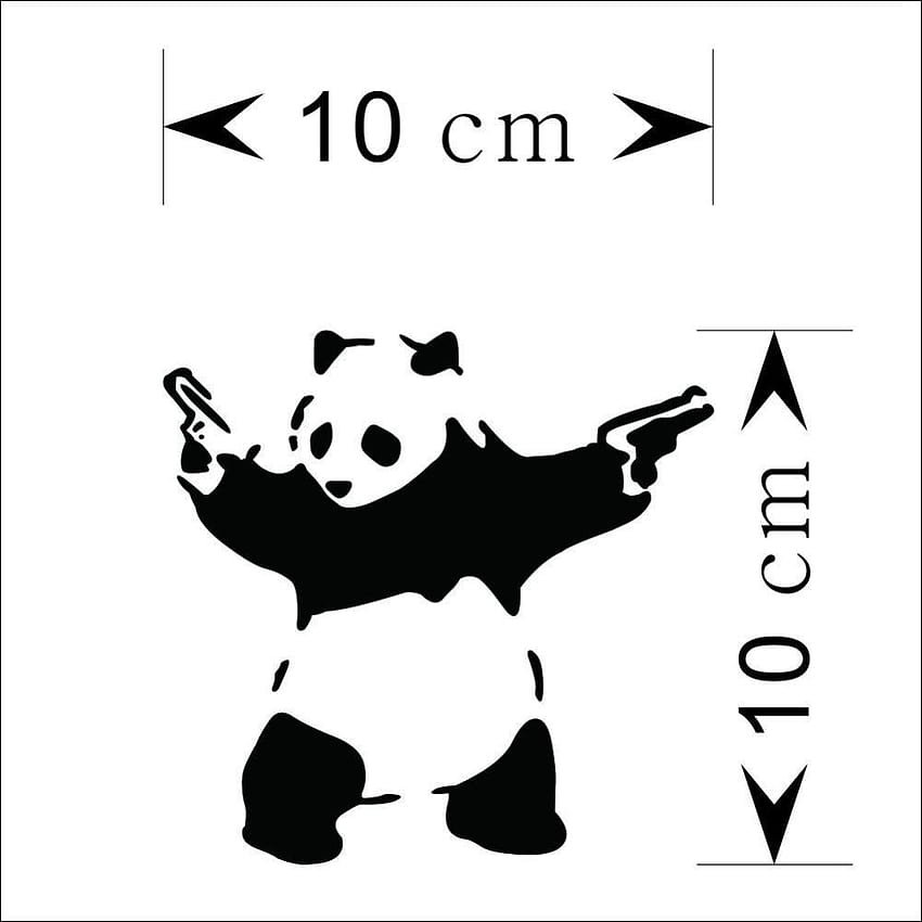 Cool Panda holding guns car stickers/10*10 cm decorative animal car, panda with guns HD phone wallpaper