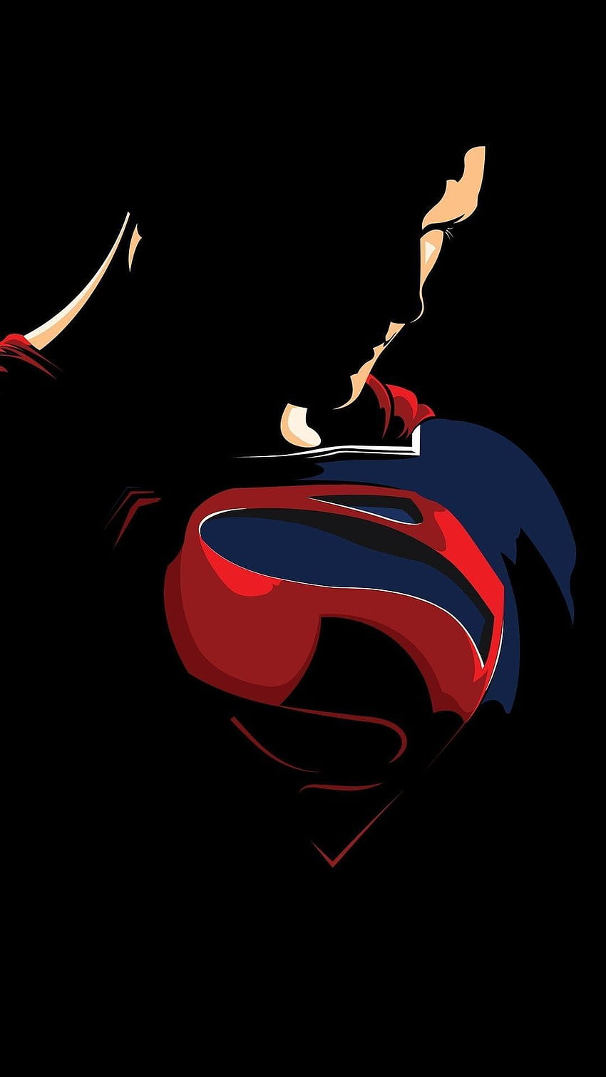 슈퍼맨, 슈퍼 히어로 블랙 amoled HD 전화 배경 화면