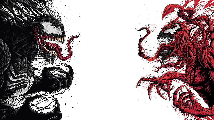 Arte de Venom e Carnificina Venom , supervilão papel de parede HD