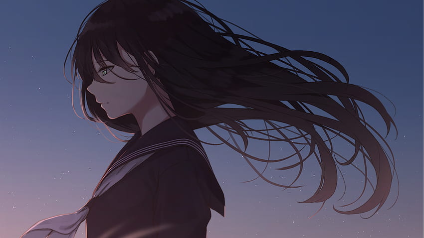 Anime Anime Girls Cabello largo Cabello oscuro Cara Perfil, perfil de chica  anime fondo de pantalla | Pxfuel