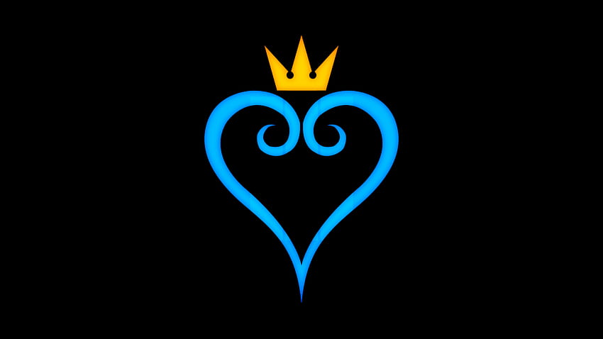 1600x900 Kingdom Hearts Heart Czarna korona z logo Disney, korona z czarnymi sercami Tapeta HD