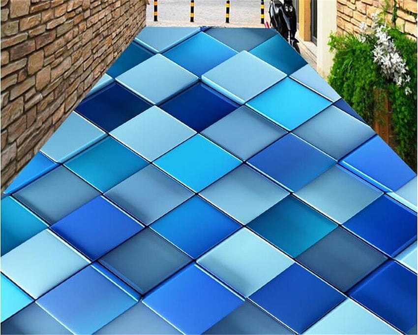 beibehang Wysokiej jakości dekoracja wnętrz abstrakcyjny niebieski, kwadratowy Tapeta HD