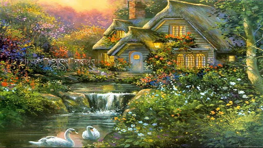 Paintings Art Thomas Kinkade Painting 23 [1920x1080] for your , Mobile ...