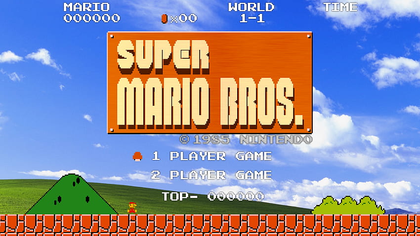 Super Mario Bros Start Screen, super mario 1985 HD wallpaper