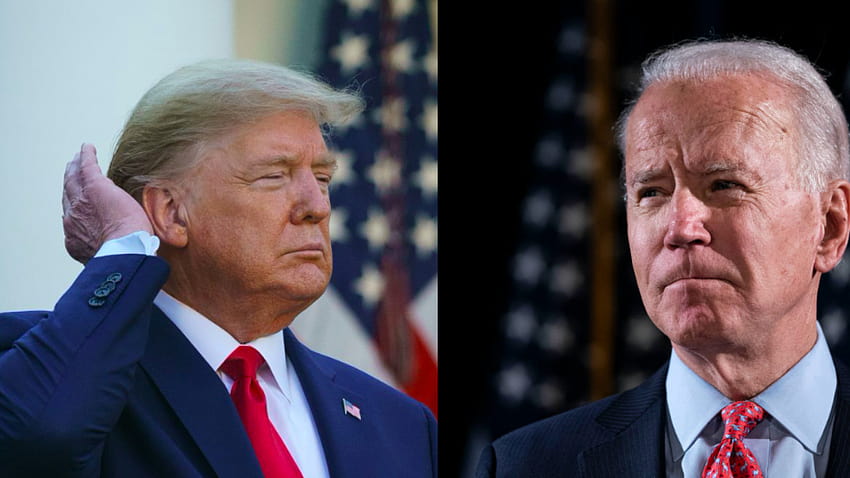 Cosa dicono i sondaggi su un incontro presidenziale tra Donald Trump e Joe Biden, Trump vs Biden Sfondo HD