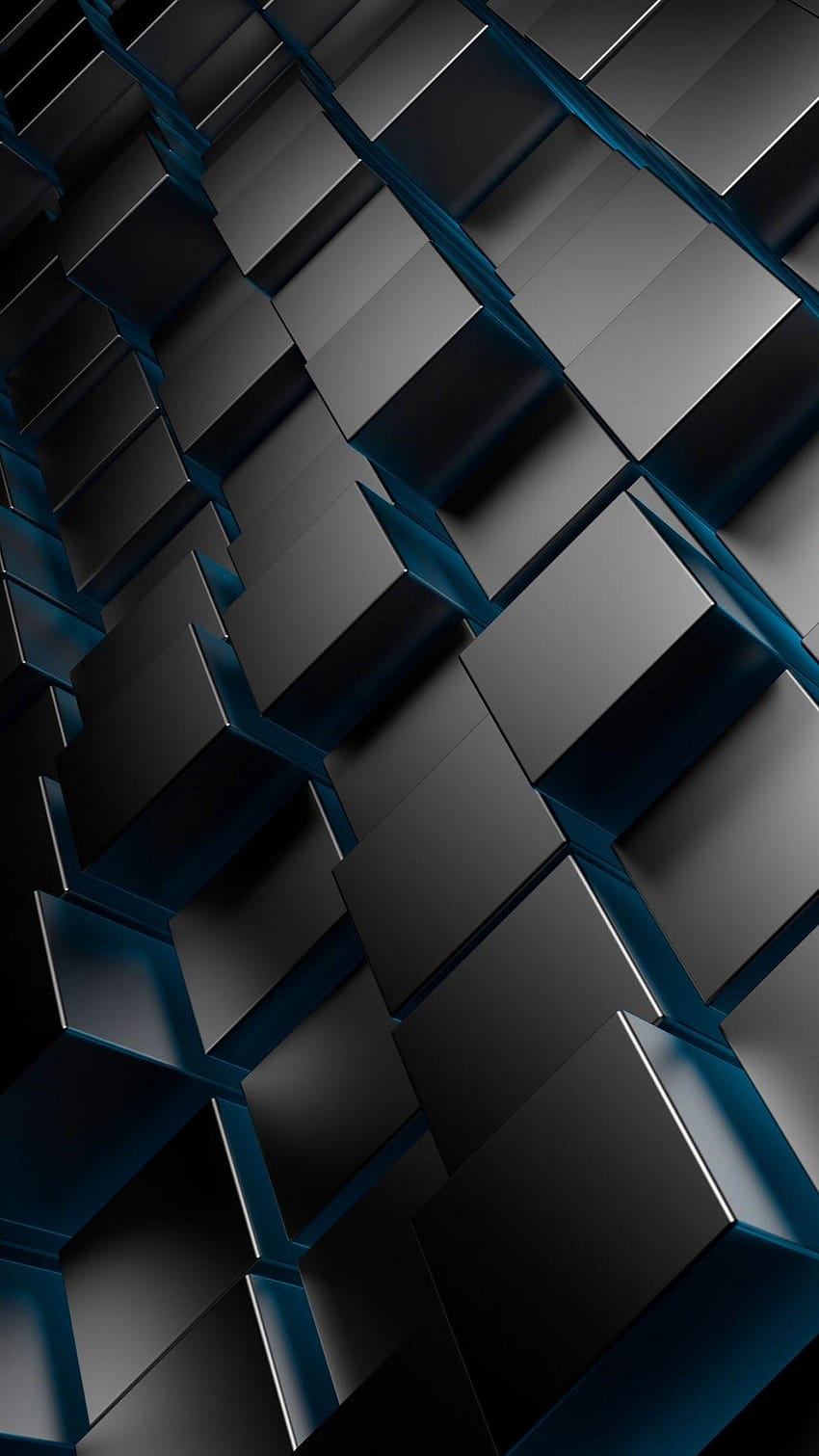 3D Metal Cubes Blue Android HD phone wallpaper