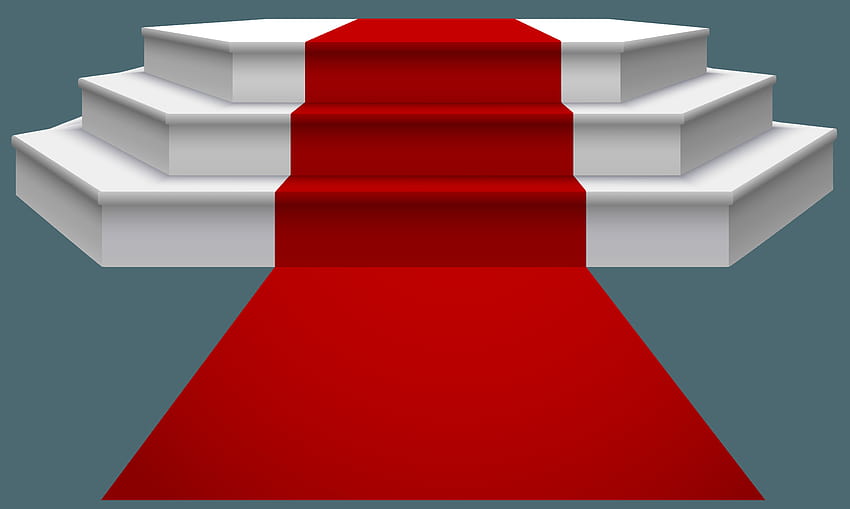 Podio blanco con alfombra roja PNG Clipart fondo de pantalla