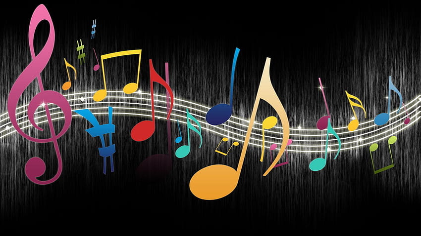 Colorful Music Notes , Backgrounds, music sign colorful background HD wallpaper
