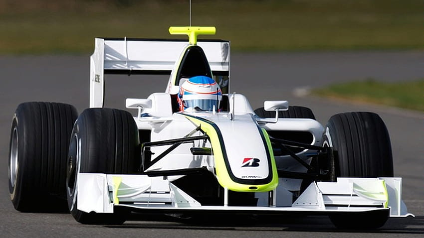 White *Brawn GP* car makes F1 track debut HD wallpaper