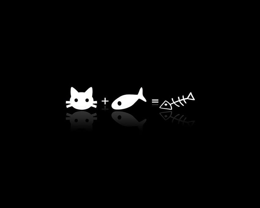 Aesthetic Black , Cat, Fish • For You, aesthetic cat HD wallpaper