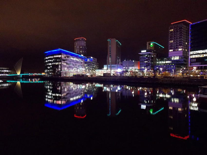 Life in Neon, salford quays HD wallpaper