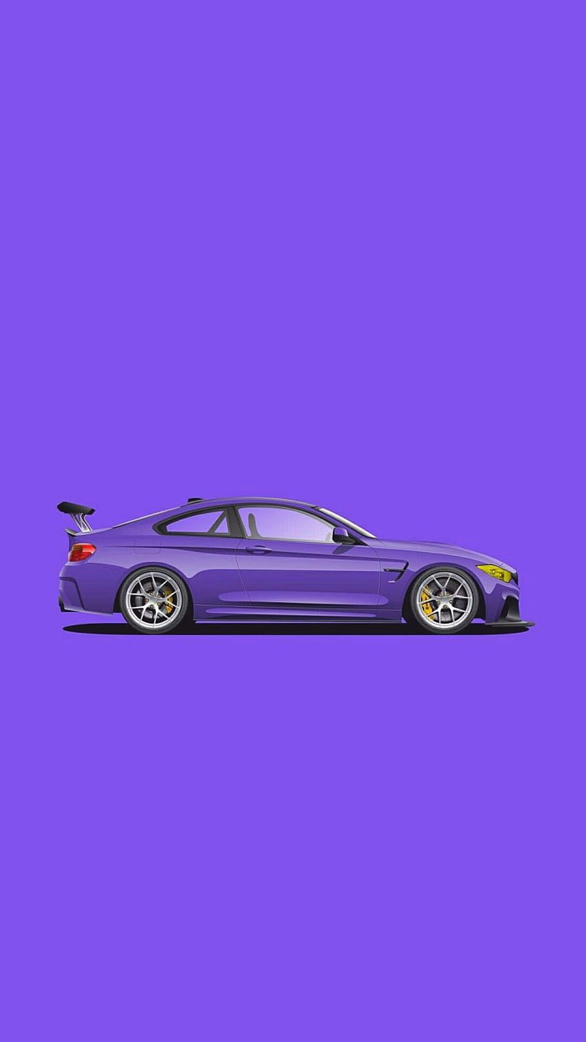Супер спортна кола Purple Minimal Full Mobile, синя лилава кола HD тапет за телефон