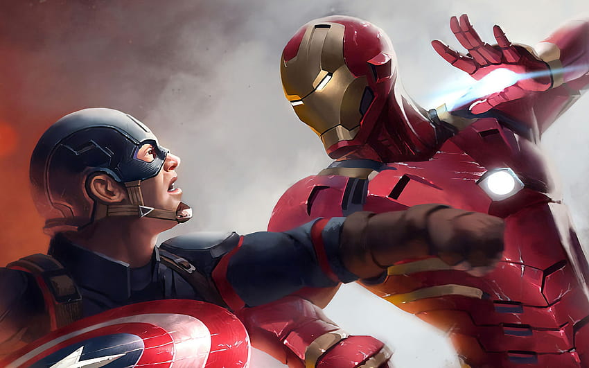 Ironman Vs Capitán América fondo de pantalla