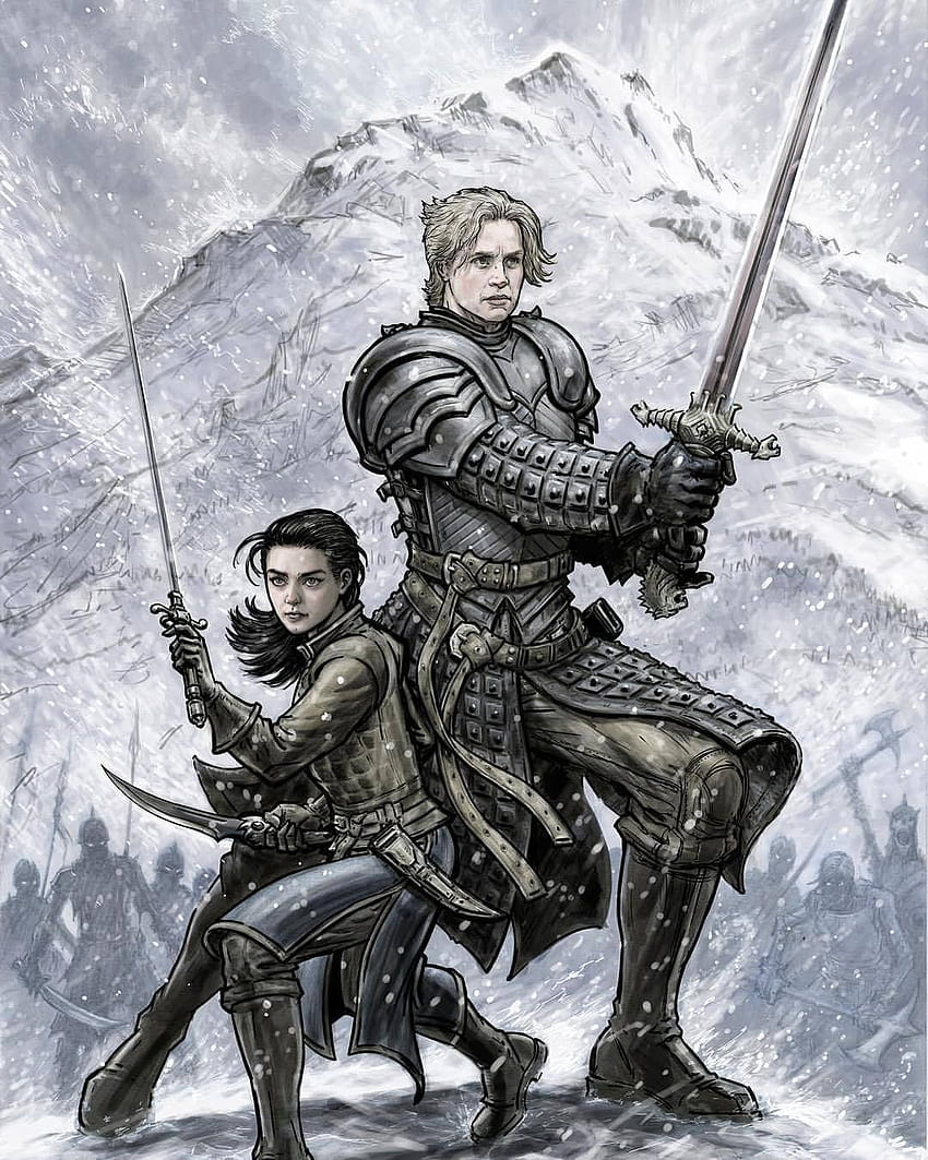 Tarth의 Arya Stark와 Brienne! 지난 시즌에서 내가 가장 좋아하는 장면 중 하나는 Arya가 Brien과 함께 훈련을 요청했을 때입니다. HD 전화 배경 화면