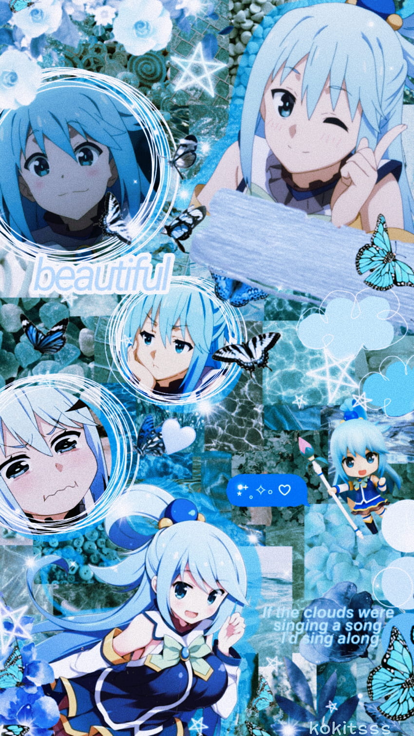 aqua aquakonosuba konosuba anime von @kokitsss, aqua sama HD-Handy-Hintergrundbild