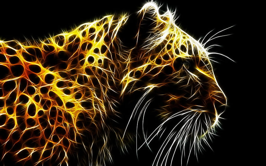 : animals, abstract, tiger, pattern, wildlife, big cats, whiskers, leopard, graphics, 1920x1200 px, computer , fractal art, cat like mammal, snout, carnivoran, organism 1920x1200 HD wallpaper
