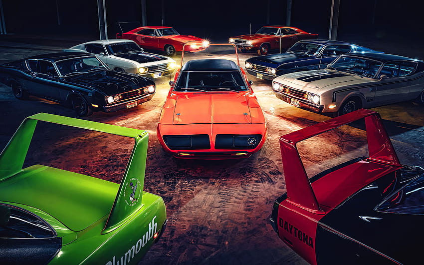 Dodge Charger Daytona, Plymouth Superbird, retro cars, 1969 cars, muscle cars, american cars, Dodge, Plymouth with resolution 3840x2400. High Quality, car resolution HD wallpaper