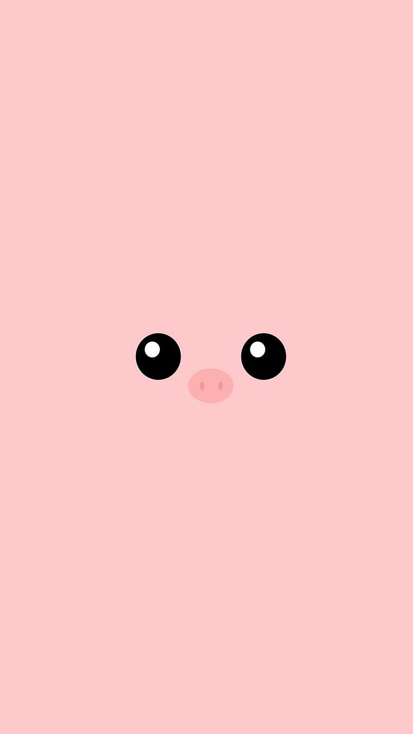 Minimal Pink Piggy Cute Eyes iPhone HD phone wallpaper