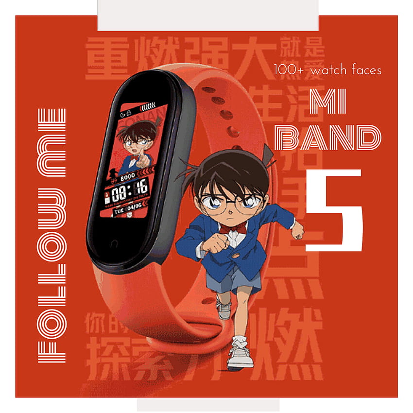 Xiaomi Mi Band 5는 명탐정 코난, 네모바지 스폰지밥, 하츠네 미쿠 HD 전화 배경 화면