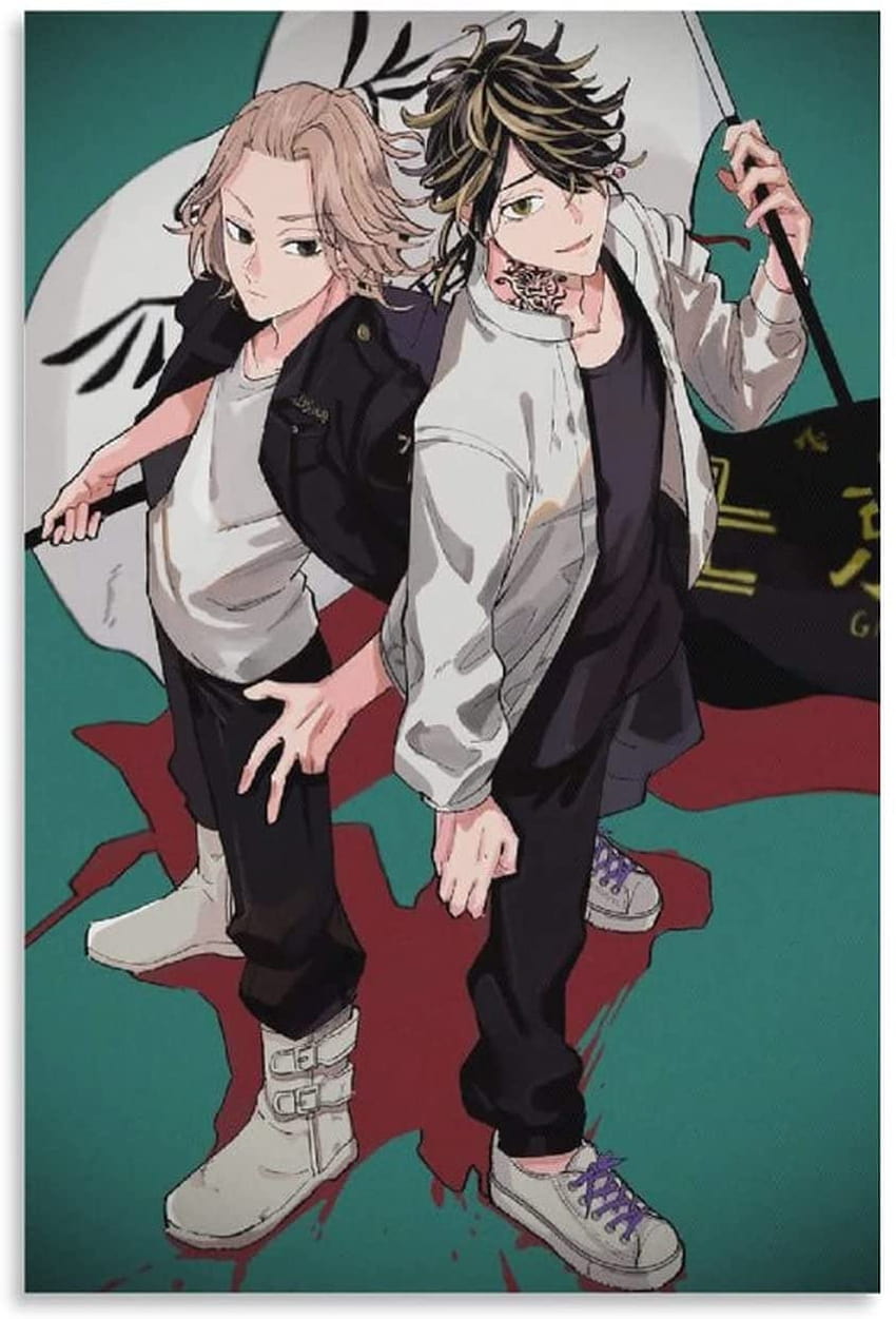 Kup JCODE Mikey Kazutora plakat Anime Tokyo Revengers plakaty do pokoju estetyczny plakat ścienny malarstwo dekoracyjne na płótnie plakaty do salonu do sypialni 12x18 cali, tokyo Avengers ps4 estetyczne Tapeta na telefon HD