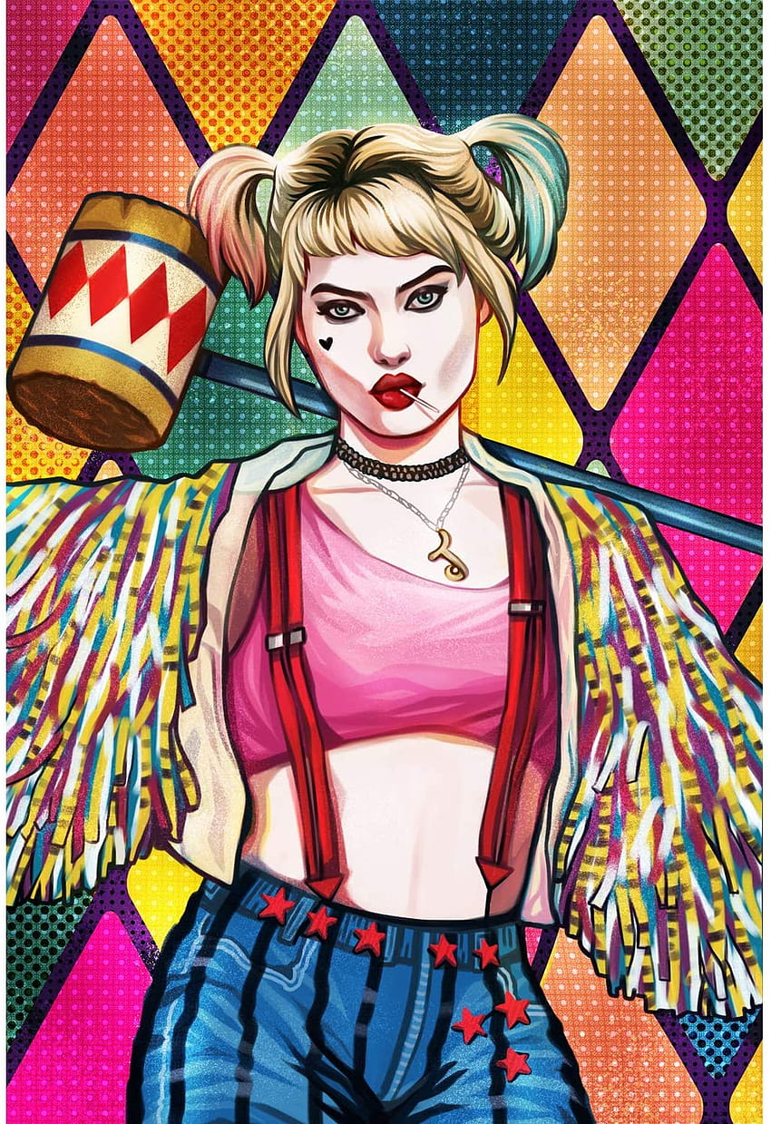 Harley Quinn Joker Birds of Prey Margot Robbie Wall Decor Poster Cetak 15.8 ''x 19,7'' wallpaper ponsel HD