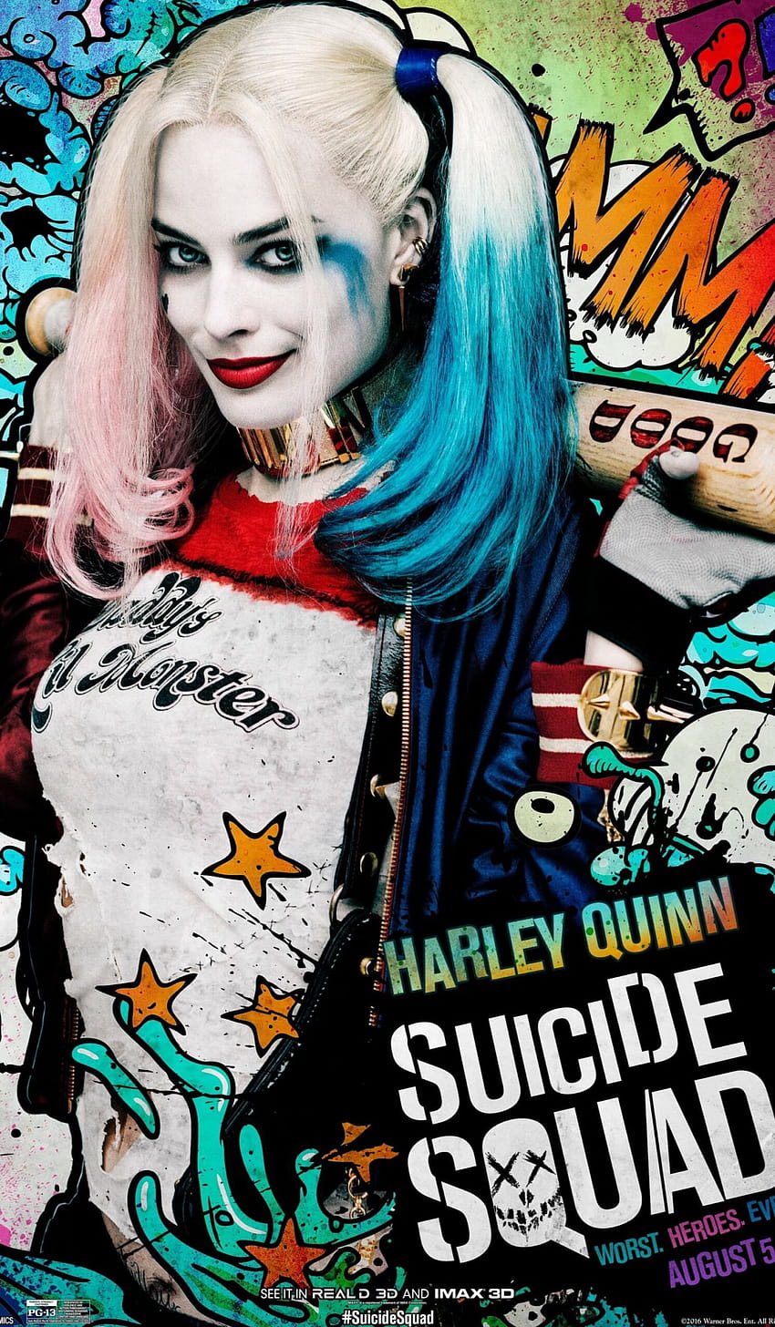 iphone 13 pro max Suicide Squad Harley Quinn digital Margot Robbie DC Comics, joker harley quinn iphone HD phone wallpaper